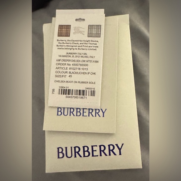 BURBERRY
Chelsea Boots/ Black with Blue Plaid Accent
Men’s EU 45 - Picture 11 of 14